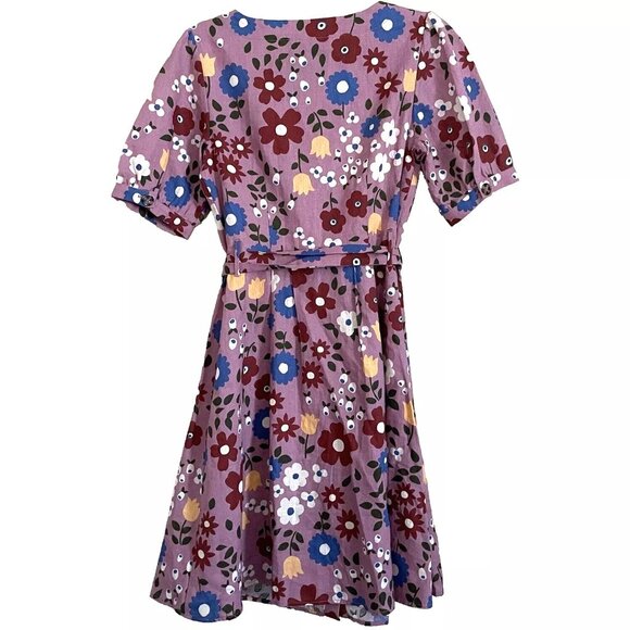 ModCloth x Princess Highway Retro Floral Linen Blend Button Front Dress XXS - Picture 2 of 10